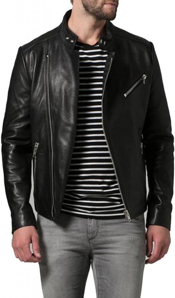 Cow Leather Jacket for Men Genuine Cow-Hide Jacket C309 XS